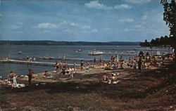 Miller Bell Tower Beach, Chautauqua Institution, New York Postcard