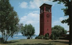 Miller Bell Tower on Lake Chautauqua, NY New York Postcard Postcard Postcard