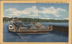 Bemus Point and Stowe Ferry, Cars on Ferry, Chautauqua Lake New York Postcard Postcard Postcard