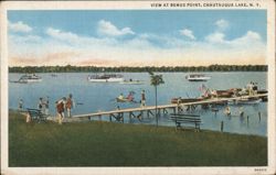 Bemus Point Pier and Boats on Chautauqua Lake, New York Postcard Postcard Postcard