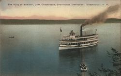 Steamship City of Buffalo, Lake Chautauqua, New York Postcard