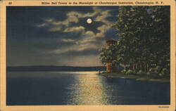 Miller Bell Tower in Moonlight, Chautauqua Institution, NY New York Postcard Postcard Postcard