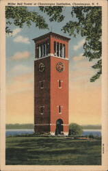 Miller Bell Tower at Chautauqua Institution, Red Brick New York Postcard Postcard Postcard