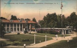 Chautauqua Institution Colonnade and Pergola New York Postcard Postcard Postcard