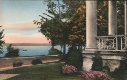 Woman's Club on Lake Chautauqua, NY - Handcolored View Postcard