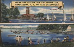 Shore Line College Club and Sports Club, Chautauqua, NY New York Postcard Postcard Postcard