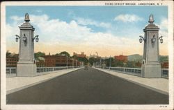 Third Street Bridge, Jamestown NY New York Postcard Postcard Postcard