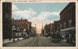 East 3rd Street Looking West, Jamestown NY New York Postcard Postcard Postcard