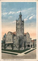 First Baptist Church, Jamestown, NY Postcard