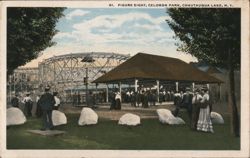 Figure Eight Roller Coaster, Celoron Park, Chautauqua Lake, NY Postcard