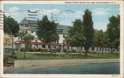 Bemus Point Hotel on Lake Chautauqua, NY Postcard