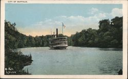 Steamer City of Buffalo on the Niagara River New York Postcard Postcard Postcard