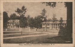 Chautauqua Institution Plaza, NY - White Dress Women Stroll New York Postcard Postcard Postcard