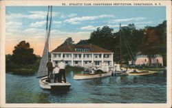 Chautauqua Institution Athletic Club, Sailboats & Motorboats Postcard