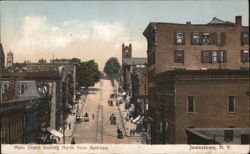 Main Street View North from Railroad, Jamestown NY New York Postcard Postcard Postcard