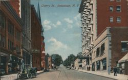 Cherry Street Scene, Jamestown, NY New York Postcard Postcard Postcard