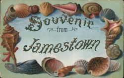 Souvenir from Jamestown Seashell Border Virginia 1907 Jamestown Exposition Postcard Postcard Postcard