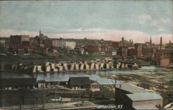 Jamestown NY Panoramic View with Lumber Yard New York Postcard Postcard Postcard