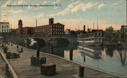 Boat Landing and Bridge, Jamestown NY New York Postcard Postcard Postcard