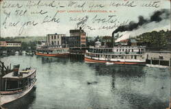 Jamestown, NY Boat Landing - Steamer Ferries Docked New York Postcard Postcard Postcard