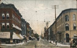 Third Street Jamestown NY Trolley Street Scene New York Postcard Postcard Postcard