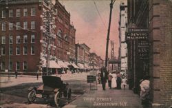 Third Street Scene, Jamestown NY, E.H. Goodenough Sewing Machines New York Postcard Postcard Postcard