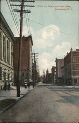 West 3rd Street and Post Office, Jamestown, NY New York Postcard Postcard Postcard