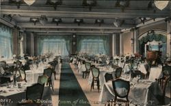 Main Dining Room of the Samuels Hotel, Jamestown, NY New York Postcard Postcard Postcard