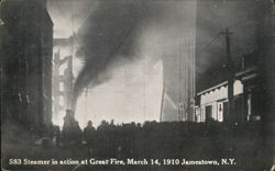 Jamestown Great Fire of 1910, Steamer 583 in Action New York Postcard Postcard Postcard