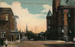 Lyric Vaudeville & Third St. East from Spring St., Jamestown, NY New York Postcard Postcard Postcard