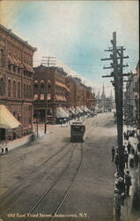 East Third Street, Jamestown NY - Streetcar Scene New York Postcard Postcard Postcard