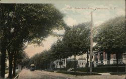 Lakeview Ave, Jamestown, NY - Trolley Street Scene Postcard