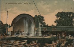 Fountain and Bandstand, Celoron, New York Postcard