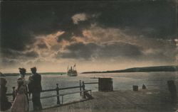 Chautauqua Lake from Celoron Dock, Steamer Arriving Postcard