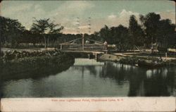 Footbridge near Lighthouse Point, Chautauqua Lake Postcard