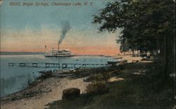 Maple Springs, Chautauqua Lake Steamer Dock at Sunset New York Postcard Postcard Postcard