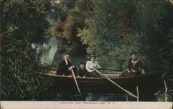 Family Boating in Dewittville Inlet, Chautauqua Lake Postcard