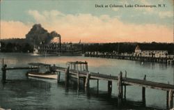 Dock at Celoron, Lake Chautauqua Postcard