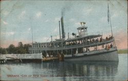 Steamer "City of New York" Docked at Chautauqua Lake Postcard