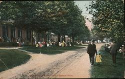 Bemus Point, Chautauqua Lake, NY - Lakeside View with Strollers New York Postcard Postcard Postcard