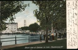 Celoron Shore View on Lake Chautauqua, NY Postcard