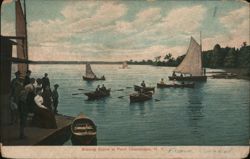 Boating Scene at Point Chautauqua, New York Postcard Postcard Postcard