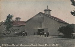 Horse Barn at Chautauqua County House, Dewittville, NY New York Postcard Postcard Postcard