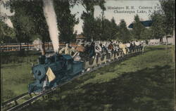 Miniature Railroad, Celeron Park, Chautauqua Lake Postcard