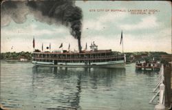 Steamer City of Buffalo Landing at Dock, Celoron, New York Postcard