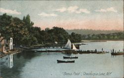 Bemus Point, Chautauqua Lake, NY - Boats Docked at Sunset Postcard