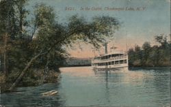 Steamer in the Outlet, Chautauqua Lake, New York Postcard