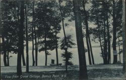 Grove Cottage View, Bemus Point, NY - Sailboat on Chautauqua Lake New York Postcard Postcard Postcard