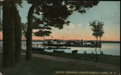 Maple Springs Chautauqua Lake Steamer Dock at Sunset Postcard