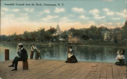 Assembly Grounds from the Dock, Chautauqua, NY New York Postcard Postcard Postcard